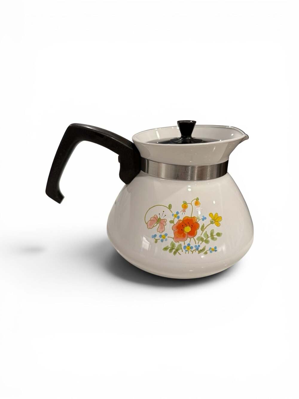 Vintage Wildflower 6 Cup Corning Ware Back Stamp Coffee/Tea Pot w/Lid